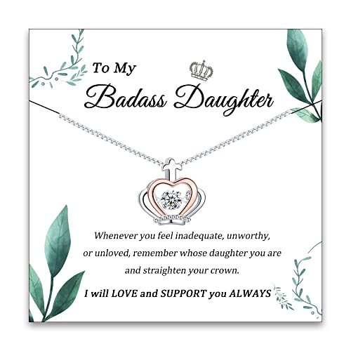 Daughter Necklace, To My Badass Daughter From Dad €“ Straighten Your C –  Rakva
